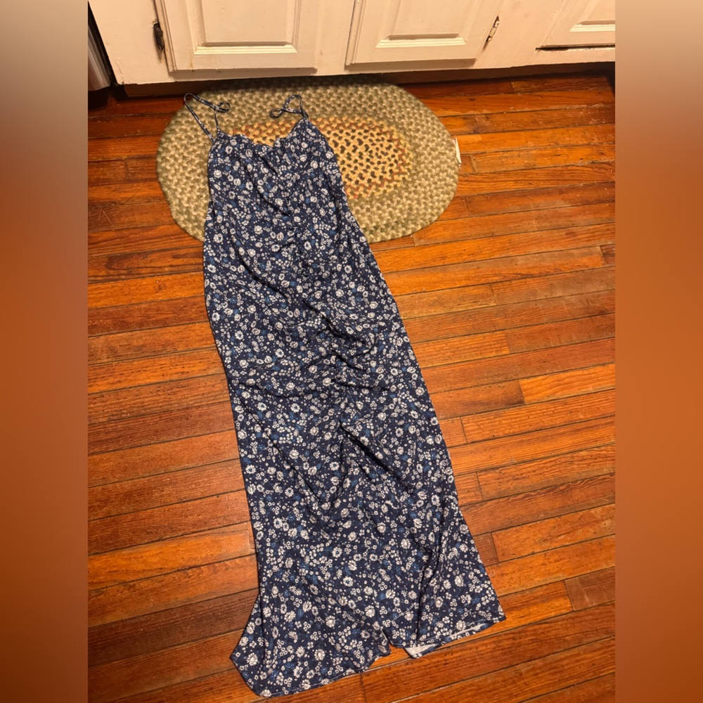 Chic Nation Navy Floral Maxi Dress